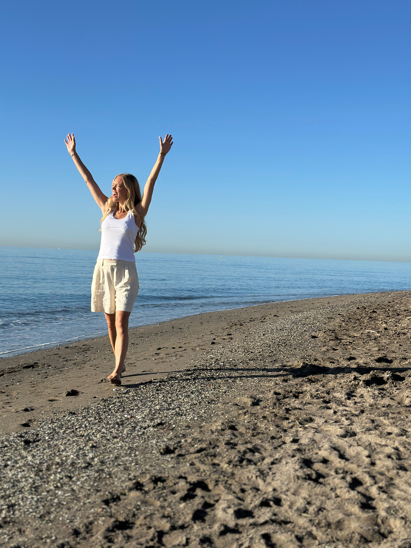 Susan Hobbelin on a Costa del Sol beach